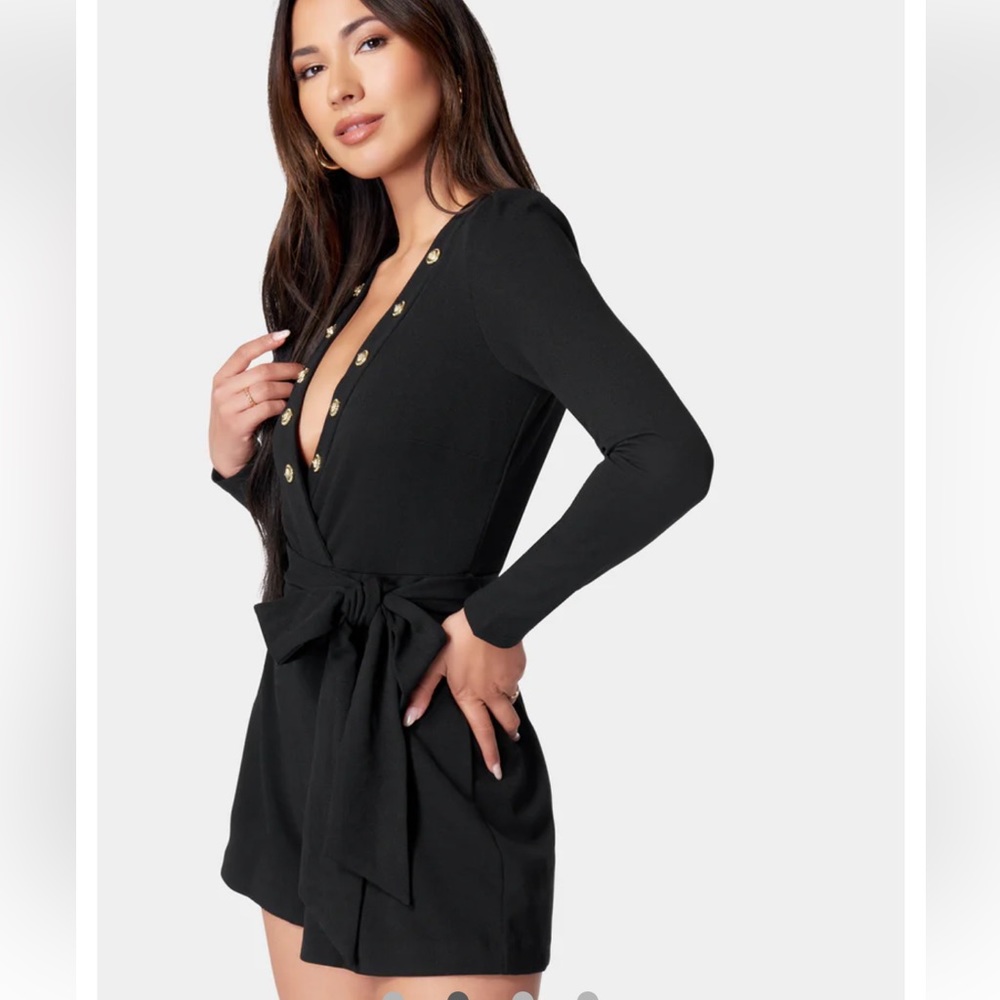 Gold snap detail romper